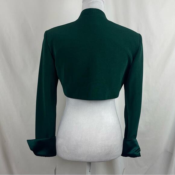 Betsy & Adam Green Rhinestone Party Evening Chic Bolero Shrug Jacket NWT Size 6 - Picture 4 of 9
